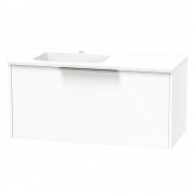 NIKAU 1000 LEFT HAND BOWL SINGLE DRAWER ULTRA GLOSS WHITE