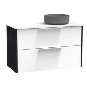 NIKAU PRO 1000 RIGHT HAND BOWL DOUBLE DRAWER WALL ULTRA GLOSS WHITE/COLOUR