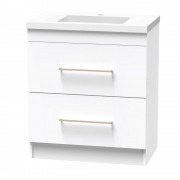 NORFOLK 750 DOUBLE DRAWER FLOOR WHITE MELAMINE