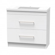 NORFOLK 900 DOUBLE DRAWER FLOOR WHITE MELAMINE