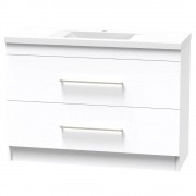 NORFOLK 1200 DOUBLE DRAWER FLOOR WHITE MELAMINE