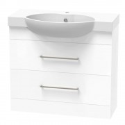 RAGLAN 900 DOUBLE DRAWER FLOOR ULTRA GLOSS WHITE