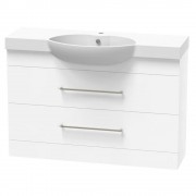 RAGLAN 1200 DOUBLE DRAWER FLOOR WHITE MELAMINE