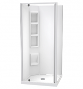 SIERRA 900X900 2 SIDED CORNER MOULDED WHITE- CENTRE WASTE