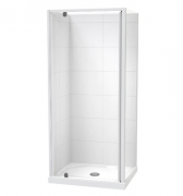 SIERRA 900X760 2 SIDED 900 DOOR -TILED WALL - WHITE- CENTRE WASTE