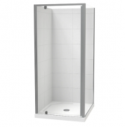 SIERRA 1000X900 2 SIDED 900 DOOR- TILED WALL - SATIN-CENTRE WASTE