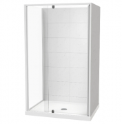 SIERRA 1200x900 2 SIDED- TILED WALL - WHITE - CENTRE WASTE