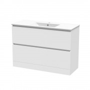 PINNACLE 1200 DOUBLE DRAWER FLOOR WHITE MELAMINE