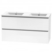 PINNACLE 1200 DB DOUBLE DRAWER WALL WHITE MELAMINE