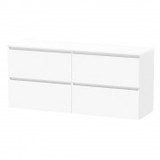 PINNACLE PRO 1500 DB DOUBLE DRAWER WALL WHITE MELAMINE