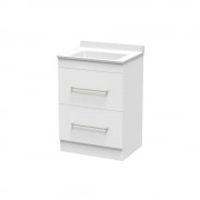 STATESMAN 600 DOUBLE DRAWER FLOOR WHITE MELAMINE