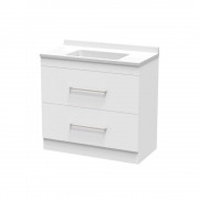 STATESMAN 900 DOUBLE DRAWER FLOOR WHITE MELAMINE