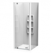 SIERRA 900X760 2 SIDED 760 DOOR / 760 SIDE MOULDED WHITE- CENTRE WASTE