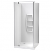 SIERRA 900X900 2 SIDED SIDE MOULDED WHITE - CORNER WASTE