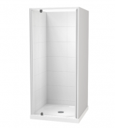 SIERRA 900X900 3 SIDED - TILED WALL- WHITE - CENTRE WASTE