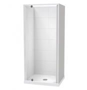 SIERRA 900X760 3 SIDED 900 DOOR- TILED WALL - WHITE- CENTRE WASTE