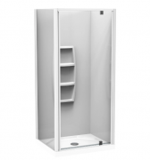 SIERRA 900X760 2 SIDED 900 DOOR / 900 SIDE MOULDED WHITE- CENTRE WASTE