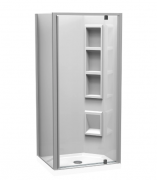 SIERRA 900X760 2 SIDED 900 DOOR CORNER MOULDED SATIN- CENTRE WASTE