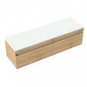 1500 Vega Wall Hung Double Basin Vanity (2 Drawer) - Specify Colour & Select Slab Top