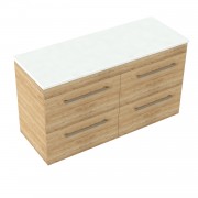 1200 Skye Wall Hung Single Basin Vanity (4 Drawer) - Specify Colour & Select Slab Top
