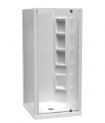 SIERRA 900X1000 2 SIDED 900 DOOR CORNER MOULDED WHITE- CENTRE WASTE