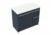 900 Arc Floor Standing Left Hand Offset Basin Vanity - Specify Colour & Slab Top