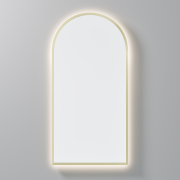 CODE SOLACE LED DEMISTER MIRROR - ARCH - 450X900MM - BRUSHED BRASS