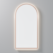 CODE SOLACE LED DEMISTER MIRROR - ARCH - 450X900MM - BRUSHED COPPER