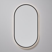 CODE SOLACE LED DEMISTER MIRROR - OVAL - 500X900MM - BLACK