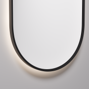 CODE SOLACE LED DEMISTER MIRROR - OVAL - 500X900MM - BLACK