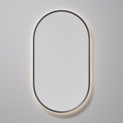 CODE SOLACE LED DEMISTER MIRROR - OVAL - 500X900MM - GUNMETAL