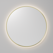 CODE SOLACE LED DEMISTER MIRROR - ROUND - 1100MM - BRUSHED BRASS