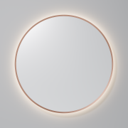 CODE SOLACE LED DEMISTER MIRROR - ROUND - 1100MM - BRUSHED COPPER