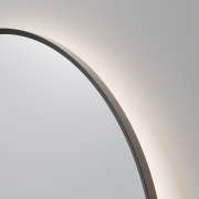 CODE SOLACE LED DEMISTER MIRROR - ROUND - 1100MM - GUNMETAL