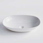 CODE CERVO V2 OVAL VESSEL BASIN - 530X350X125H - GLOSS WHITE