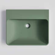 CODE LINEARE SOLID SURFACE SQUARE INSET BASIN - 530X445X60H - MATTE GREEN