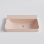 CODE LINEARE SOLID SURFACE SQUARE INSET BASIN - 530X445X60H - MATTE PINK