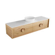 Carlo Largo 1800 2 drawers, side, timber veneer, solid surface top