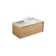 Edge Largo 1000 1 drawer, timber veneer, solid surface top