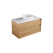 Edge Largo 1000 2 drawers, stacked, timber veneer, solid surface top