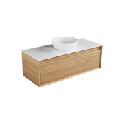 Edge Largo 1200 1 drawer, timber veneer, solid surface top