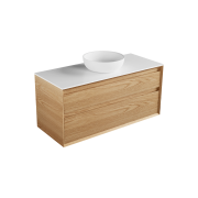 Edge Largo 1200 2 drawers, stacked, timber veneer, solid surface top