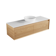 Edge Largo 1500 2 drawers, side, timber veneer, solid surface top