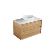 Edge Largo 900 2 drawers, stacked, timber veneer, solid surface top