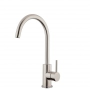 Purity Minimal Gooseneck Sink Mixer Brushed Stainless