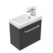 400 Francisco Wall Hung Left Hand Hinge Vanity (1 Door) - Specify Colour & Door Front & Basin