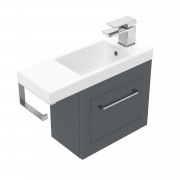 550 Francisco Wall Hung Left Hand Hinge Vanity (1 Door) - Specify Colour & Door Front & Basin & Toil