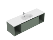 1500 Savanna Wall Hung Single Basin Vanity (1 Drawer, 2 Open Shelf) - Specify Colour & Basin