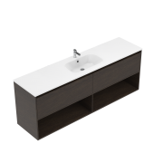 1800 Savanna Double Tier Wall Hung Single Basin Vanity (2 drawer, 2 open shelf) - Specify Colour & B