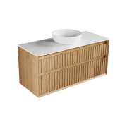 Plato Largo 1200 2 drawers, stacked, timber veneer, solid surface top